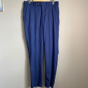 Lloyd & Jefferson London Men's Blue Lightweight Straight Leg Dress Pants